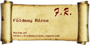 Földesy Rózsa névjegykártya