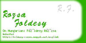 rozsa foldesy business card