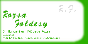 rozsa foldesy business card